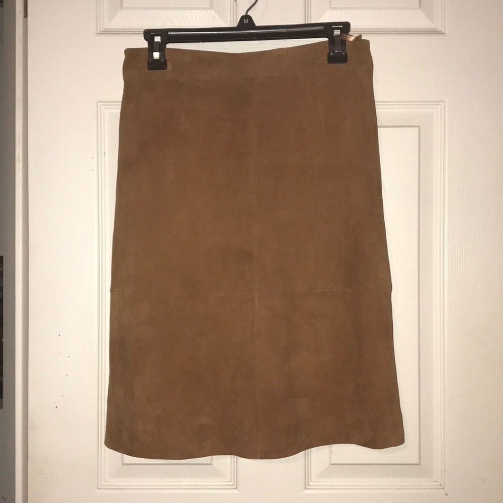 Suede A-line skirt